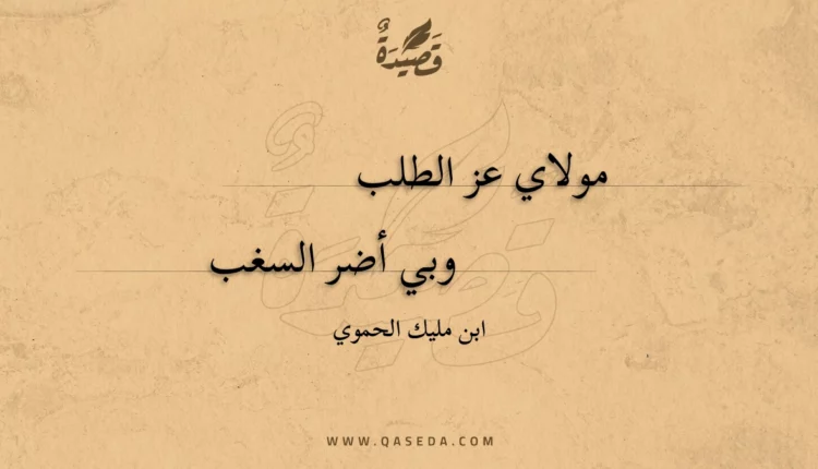 قصيدة مولاي عز الطلب