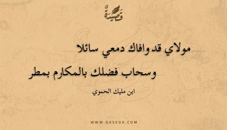 قصيدة مولاي قد وافاك دمعي سائلا