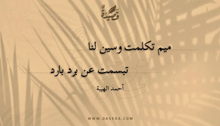 قصيدة ميم تكلمت وسين لنا