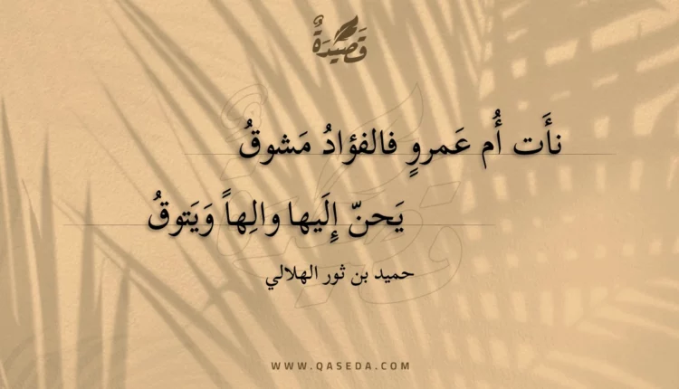 قصيدة نأت أم عمرو فالفؤاد مشوق