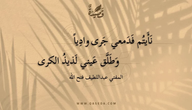 قصيدة نأيتم فدمعي جرى واديا