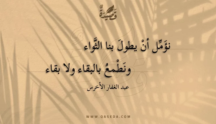 قصيدة نؤمل أن يطول بنا الثواء