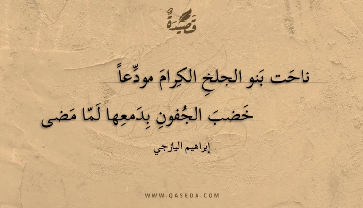 قصيدة ناحت بنو الجلخ الكرام مودعا