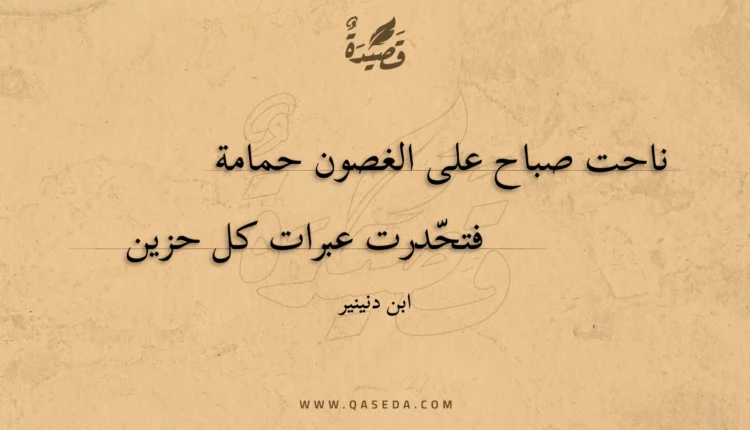 قصيدة ناحت صباح على الغصون حمامة