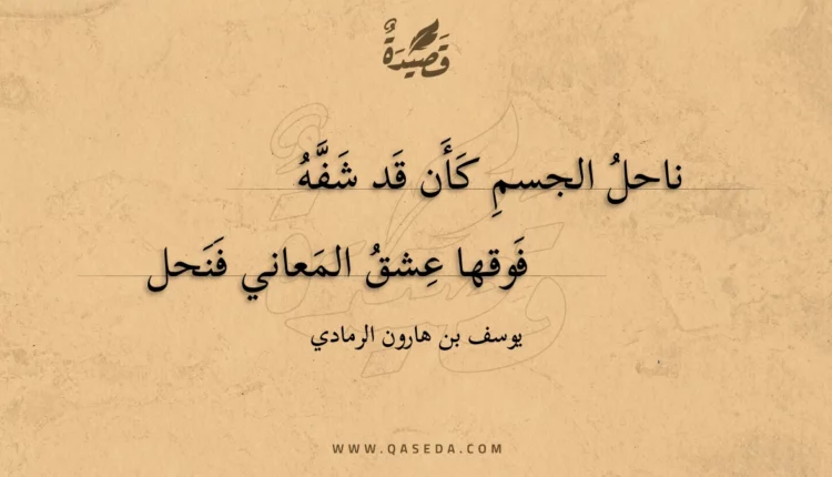 قصيدة ناحل الجسم كأن قد شفه