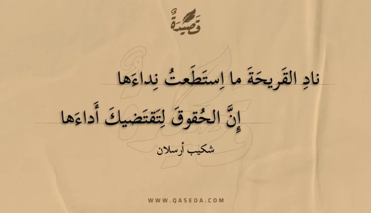 قصيدة ناد القريحة ما استطعت نداءها