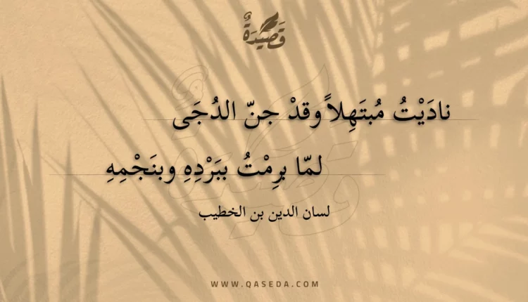 قصيدة ناديت مبتهلا وقد جن الدجى