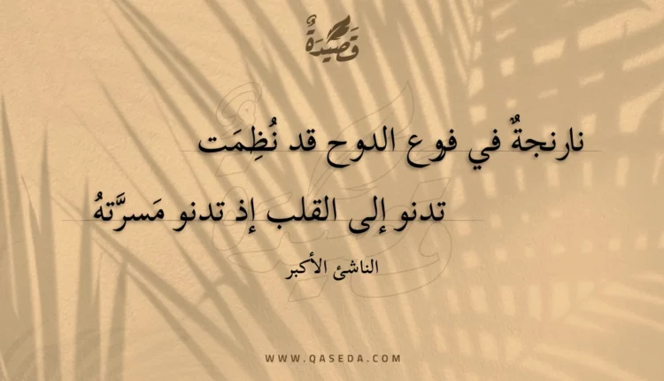 قصيدة نارنجة في فروع الدوح قد نظمت