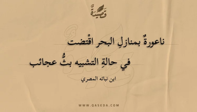 قصيدة ناعورة بمنازل البحر اقتضت