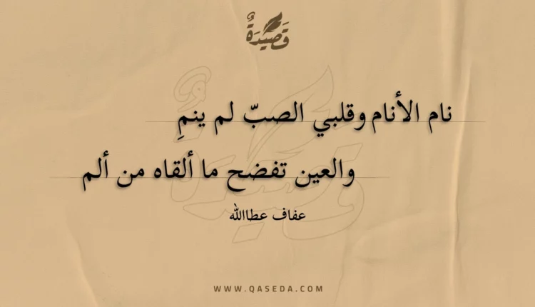 قصيدة نام الأنام وقلبي الصبّ لم ينمِ