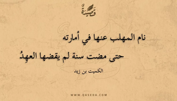 قصيدة نام المهلب عنها في أمارته