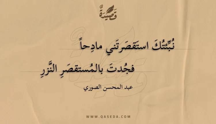 قصيدة نبئتك استقصرتني مادحا