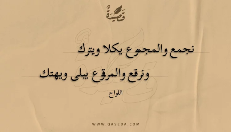قصيدة نجمع والمجموع يكلا ويترك