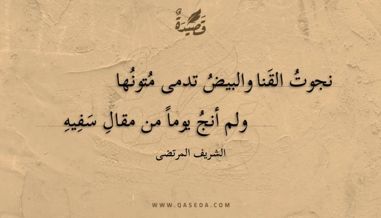 قصيدة نجوت القنا والبيض تدمى متونها