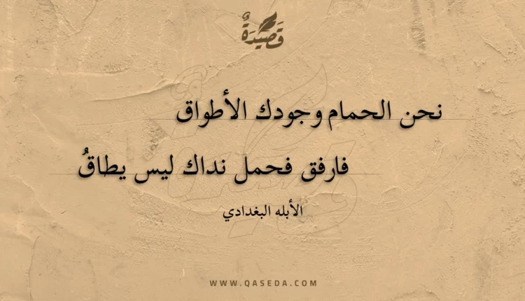 قصيدة نحن الحمام وجودك الأطواق