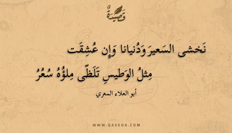 قصيدة نخشى السعير ودنيانا وإن عشقت