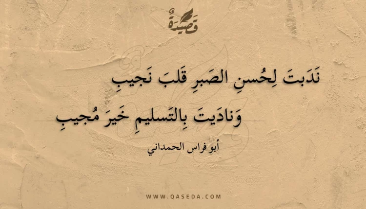 قصيدة ندبت لحسن الصبر قلب نجيب