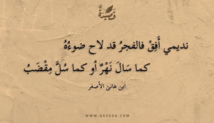قصيدة نديمي أفق فالفجر قد لاح ضوءه