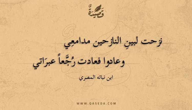 قصيدة نزحت لبين النازحين مدامعي