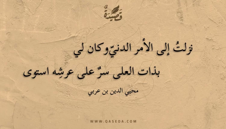 قصيدة نزلت إلى الأمر الدني وكان لي