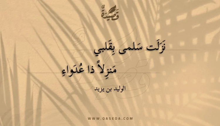 قصيدة نزلت سلمى بقلبي