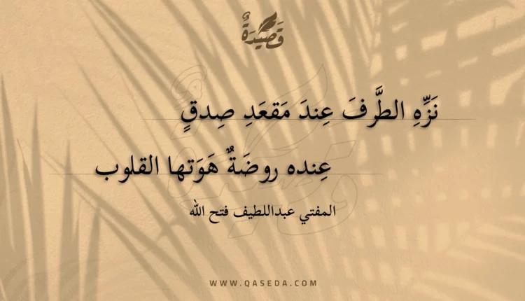قصيدة نزه الطرف عند مقعد صدق