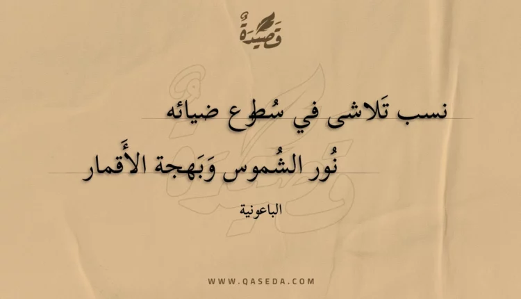 قصيدة نسب تلاشى في سطوع ضيائه