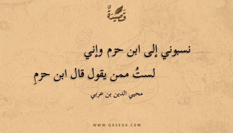 قصيدة نسبوني إلى ابن حزم وإني