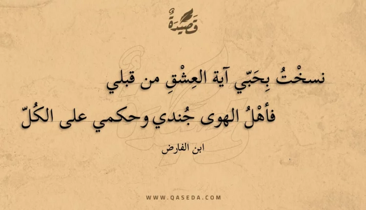 قصيدة نسخت بحبي آية العشق من قبلي