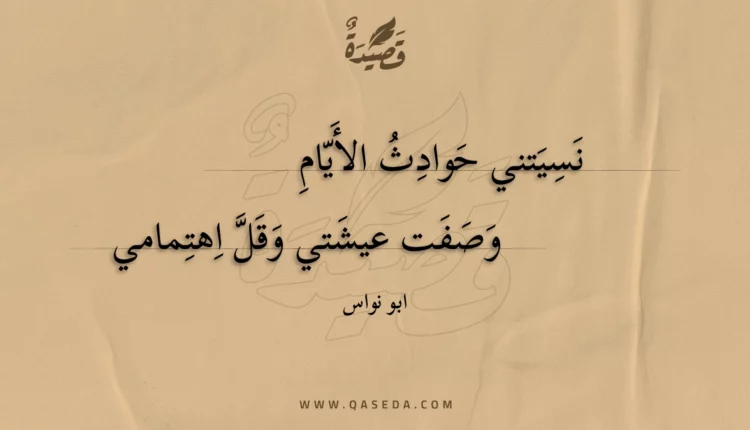 قصيدة نسيتني حوادث الأيام