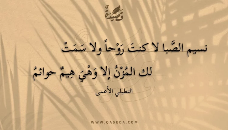قصيدة نسيم الصبا لا كنت روحا ولا سمت