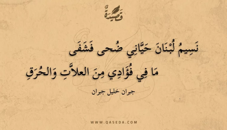 قصيدة نسيم لبنان حياني ضحى فشفى