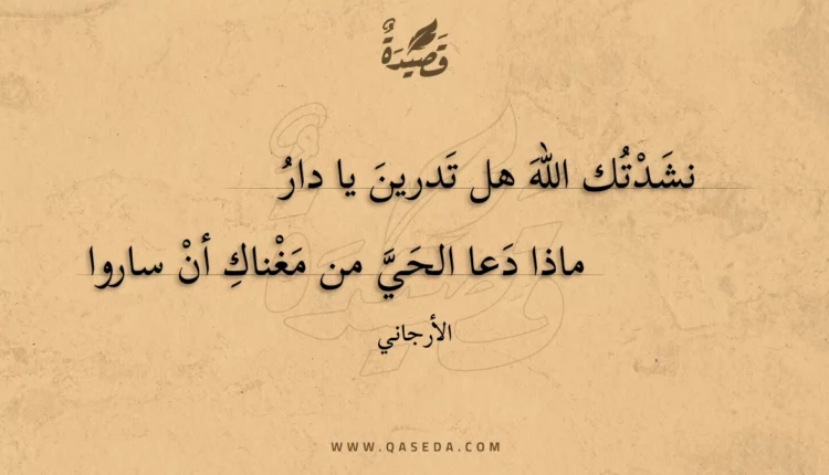 قصيدة نشدتك الله هل تدرين يا دار