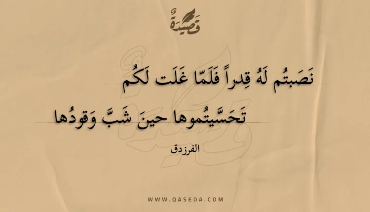 قصيدة نصبتم له قدرا فلما غلت لكم