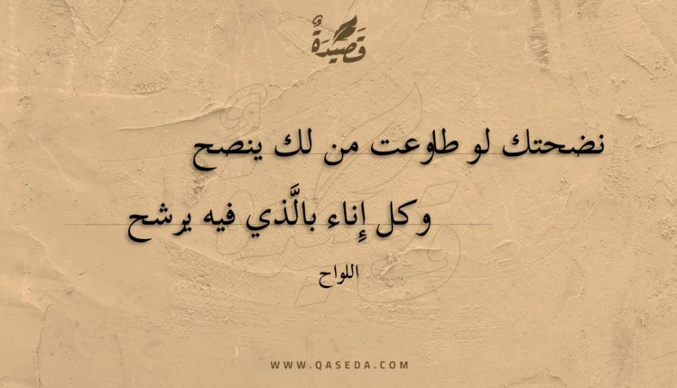 قصيدة نضحتك لو طاوعت من لك ينصح