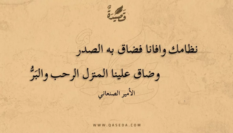 قصيدة نظامك وافانا فضاق به الصدر