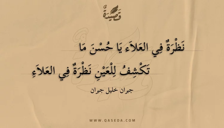 قصيدة نظرة في العلاء يا حسن ما