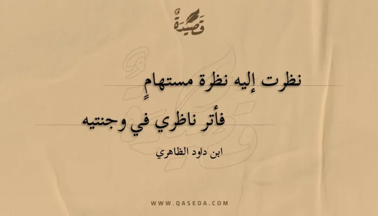 قصيدة نظرت إليه نظرة مستهام