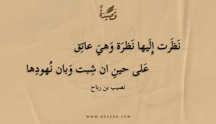 قصيدة نظرت إليها نظرة وهي عاتق