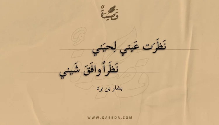 قصيدة نظرت عيني لحيني