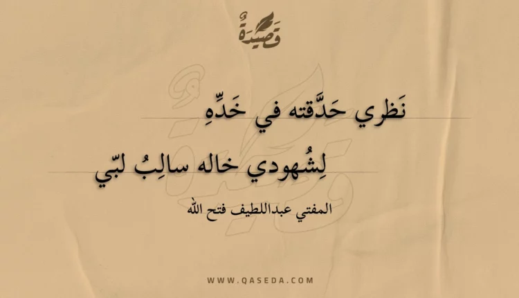 قصيدة نظري حدقته في خده