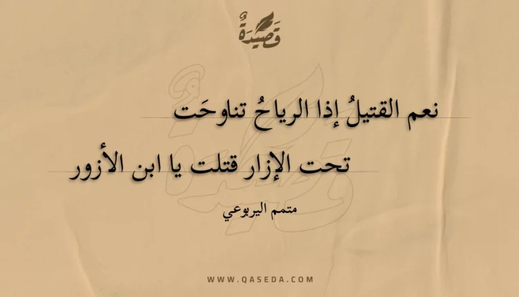 قصيدة نعم القتيل إذا الرياح تناوحت