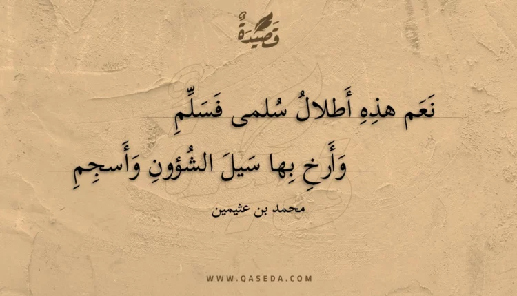 قصيدة نعم هذه أطلال سلمى فسلم