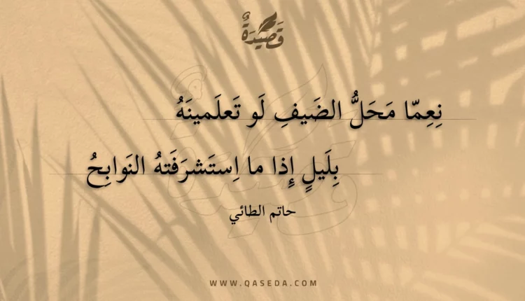 قصيدة نعما محل الضيف لو تعلمينه