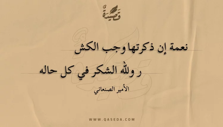 قصيدة نعمة إن ذكرتها وجب الكشر