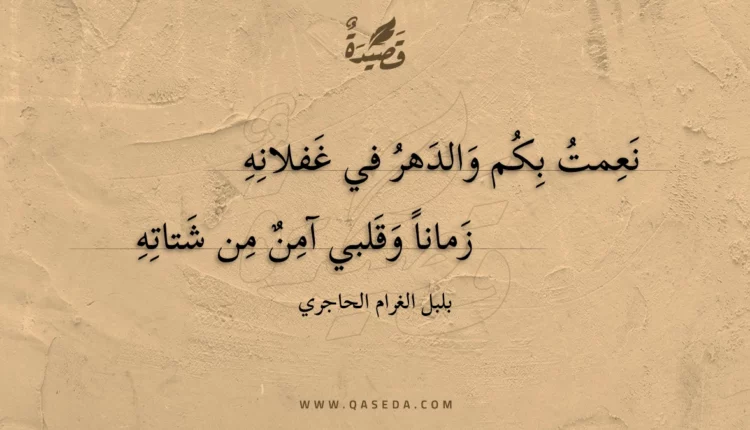 قصيدة نعمت بكم والدهر في غفلانه