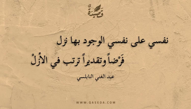 قصيدة نفسي على نفسي الوجود بها نزل