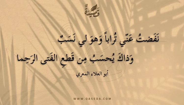 قصيدة نفضت عني ترابا وهو لي نسب