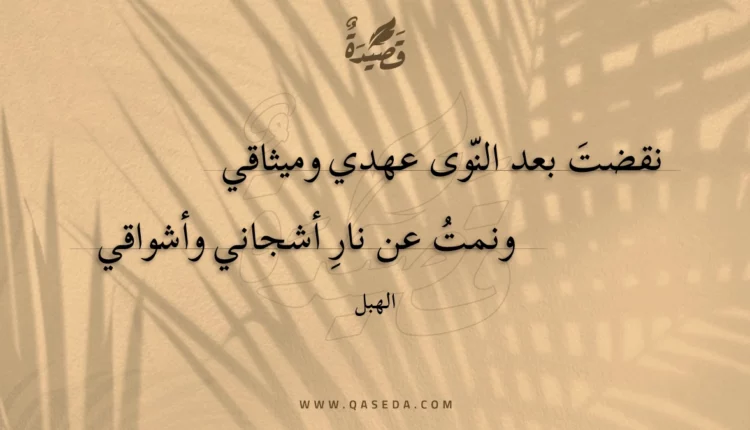 قصيدة نقضت بعد النوى عهدي وميثاقي