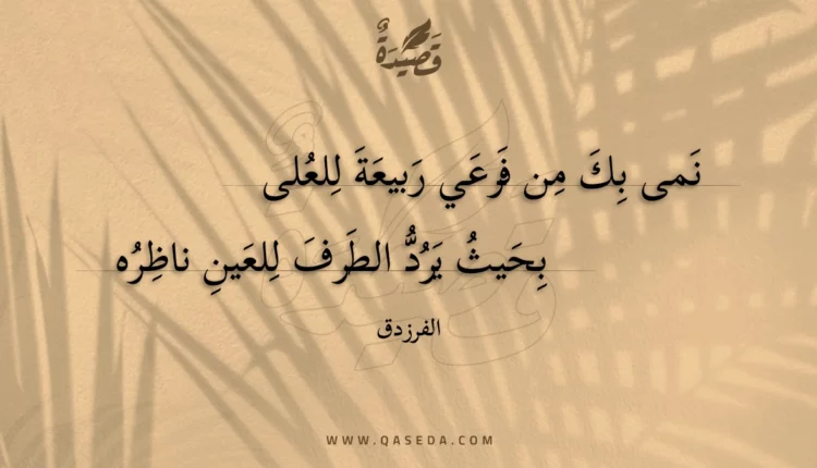 قصيدة نمى بك من فرعي ربيعة للعلى